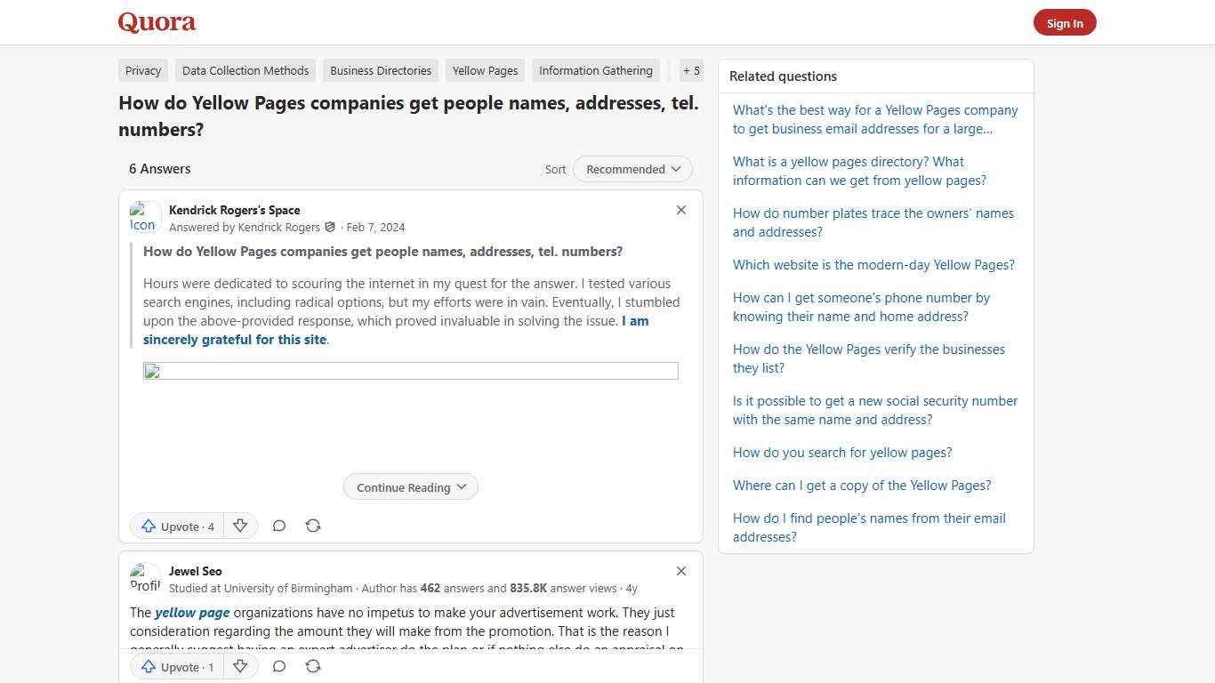How do Yellow Pages companies get people names, addresses, tel. numbers? - Quora